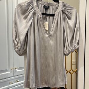 Current Air Metallic Gray Blouse
